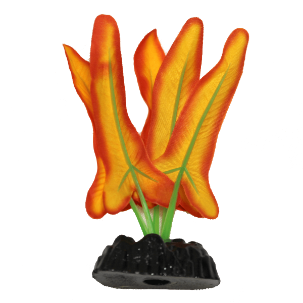 Premium Orange Crypt Silk Betta Plant (4 Pack) - Realistic Artificial Aquarium Decor for Betta Fish Tanks - Enhances Hiding Spots & Reduces Stress