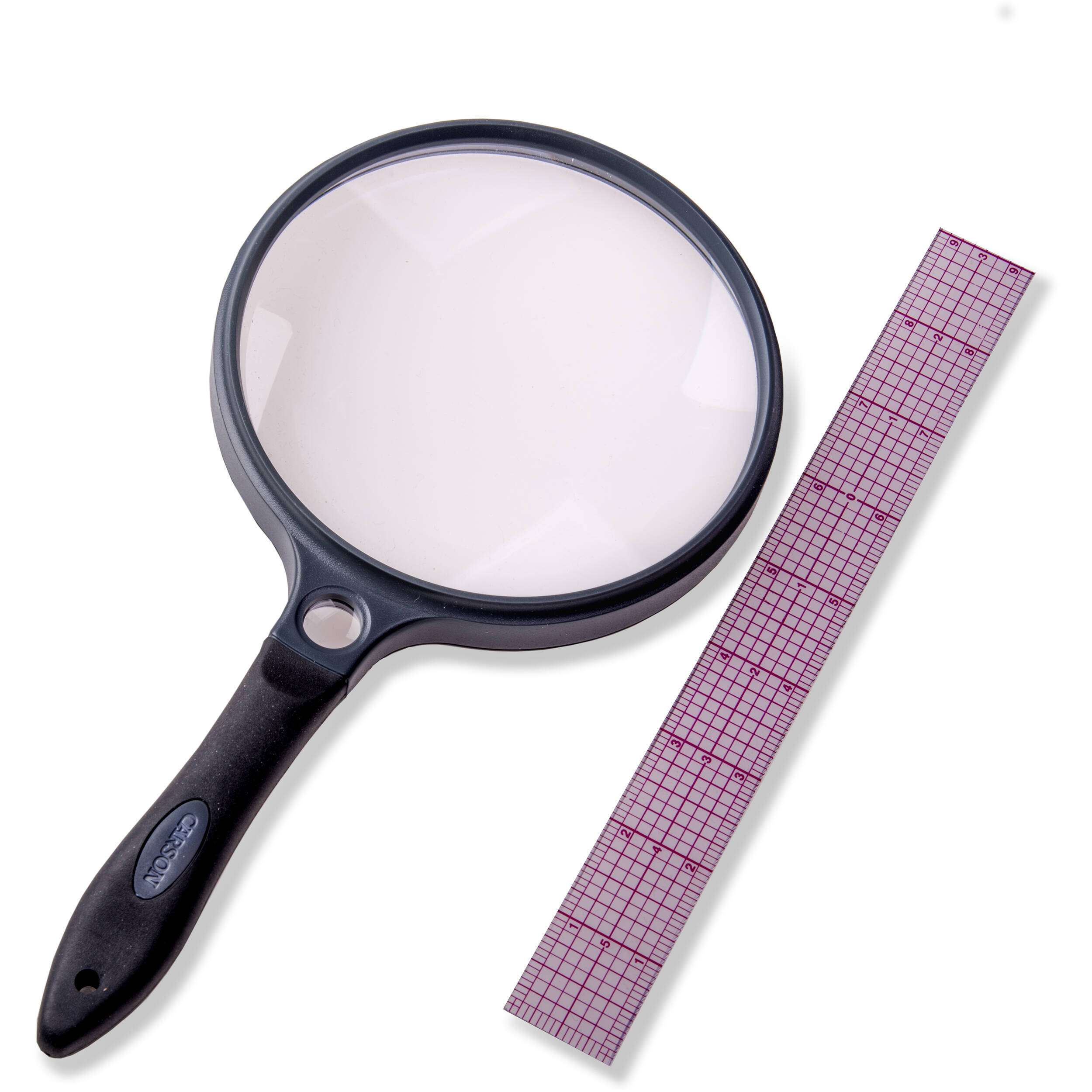 Carson SureGrip 2x Magnifying Glass with 11.5x Spot Lens - High Power Handheld Magnifier for Reading, Jewelry Inspection, Crafts & Hobbies - Perfect for Seniors & Detailed Work
