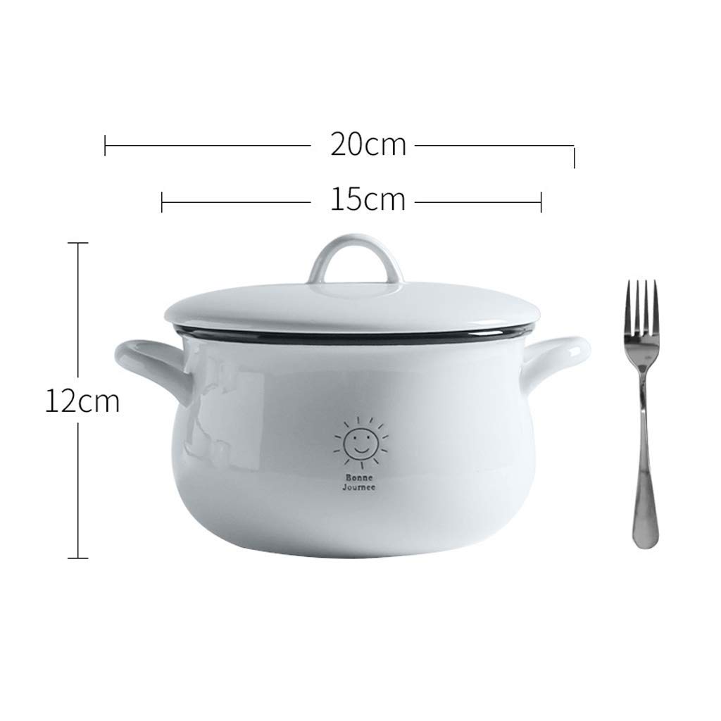 Ceramic Noodle Bowls with Lid & Handle - Large Pasta, Soup, Rice, Fruit, Ice Cream & Snack Serving Bowl - Perfect for Dining, Entertaining & Meal Prep