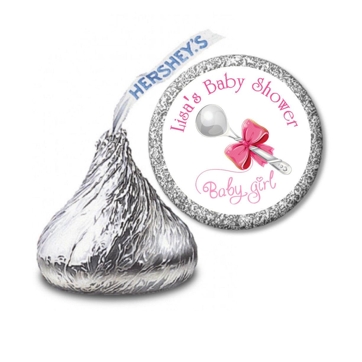 Baby Girl Silver Spoon Stickers - Adorable Nursery Decor for Newborn Gifts & Baby Showers | HERSHEY'S Kisses Candy Themed Room Decor for Sweet Nursery Themes