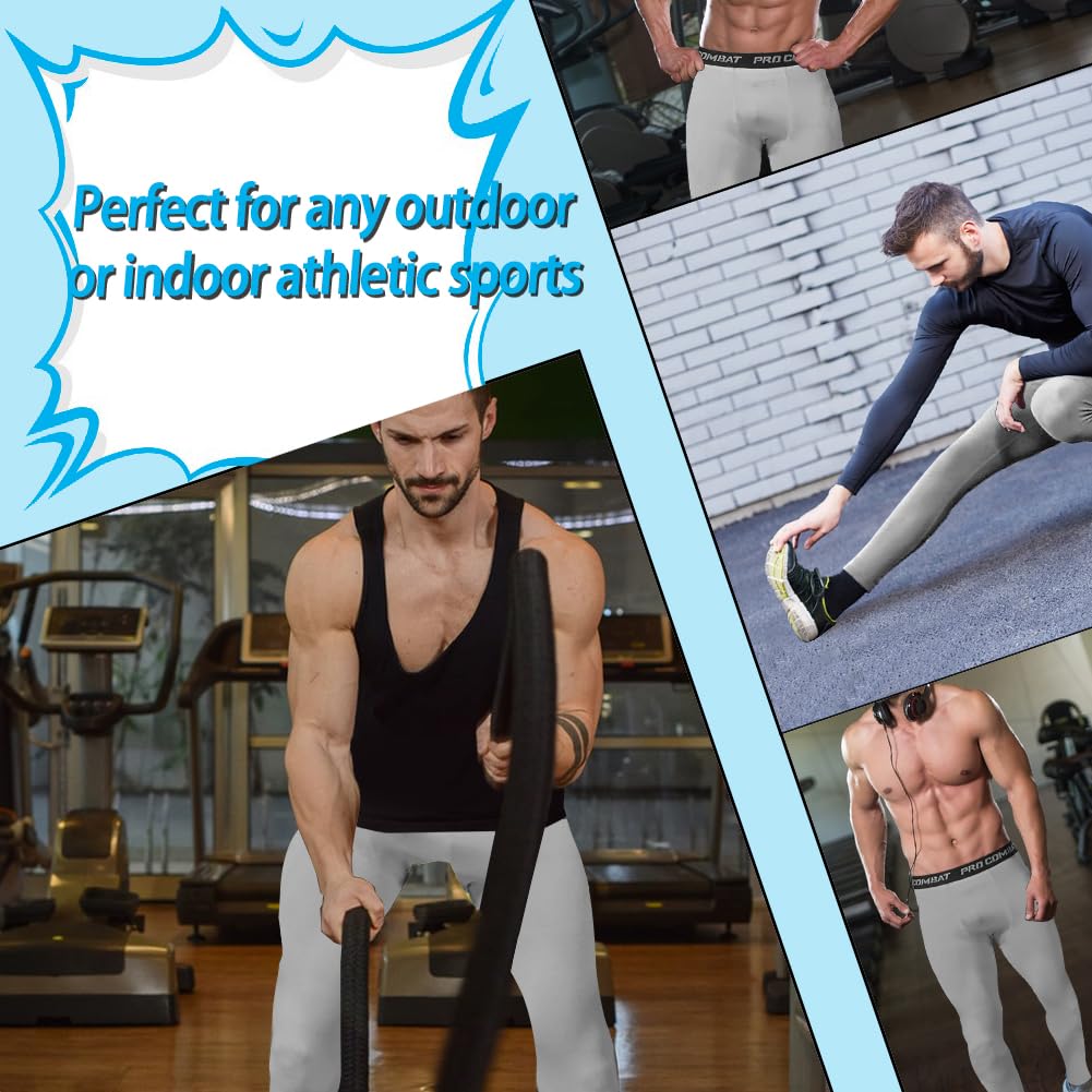 NuCamper Men's Compression Pants - Athletic Leggings & Base Layer Bottoms for Running, Gym Workout, Basketball & Yoga | Moisture-Wicking & Breathable Performance Tights for Sports & Active Lifestyle
