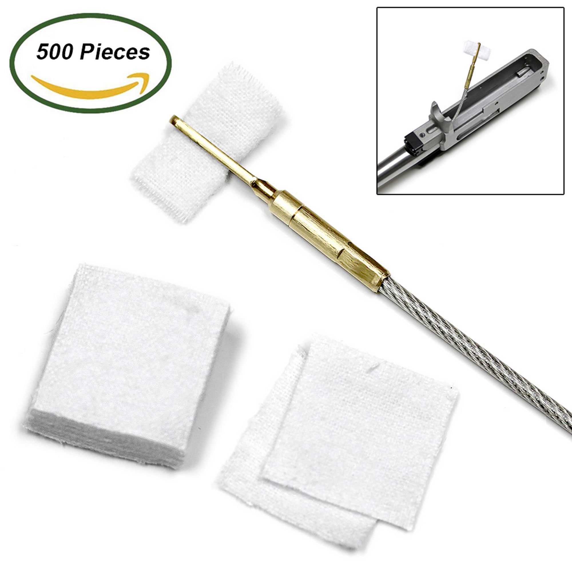 1 1/8 Inch Premium Cotton Gun Cleaning Patches for .220 to .270 Caliber - 500 Count Bulk Pack for Rifle, Pistol & Shotgun Maintenance - Perfect for Range Days, Hunting Trips & Firearm Care
