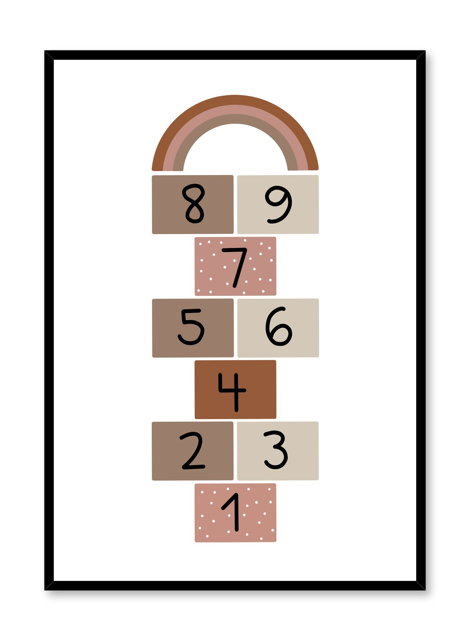 Hopscotch Game Poster - Colorful Kids Playroom Decor, Educational Wall Art for Classroom & Home - Perfect for Indoor & Outdoor Activities