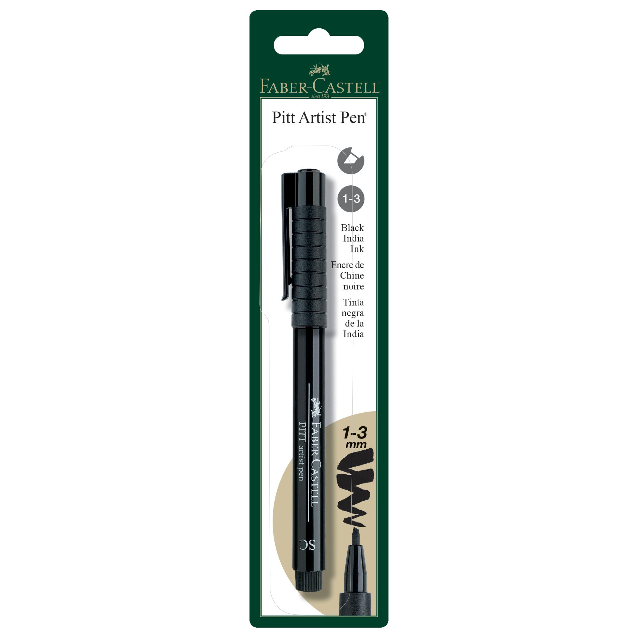 Pitt Artist Pen - Soft Chisel Tip #199 Black (800125) - Ideal for Calligraphy, Sketching & Illustration | Premium Quality Artist Marker for Professionals