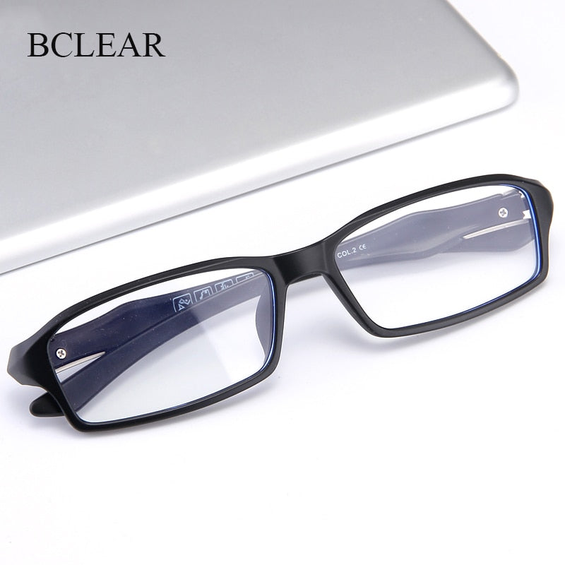 Bclear Men's Full Rim Rectangle TR90 Titanium Sport Eyeglasses Frame - Lightweight Durable My6059 for Running, Cycling & Outdoor Activities