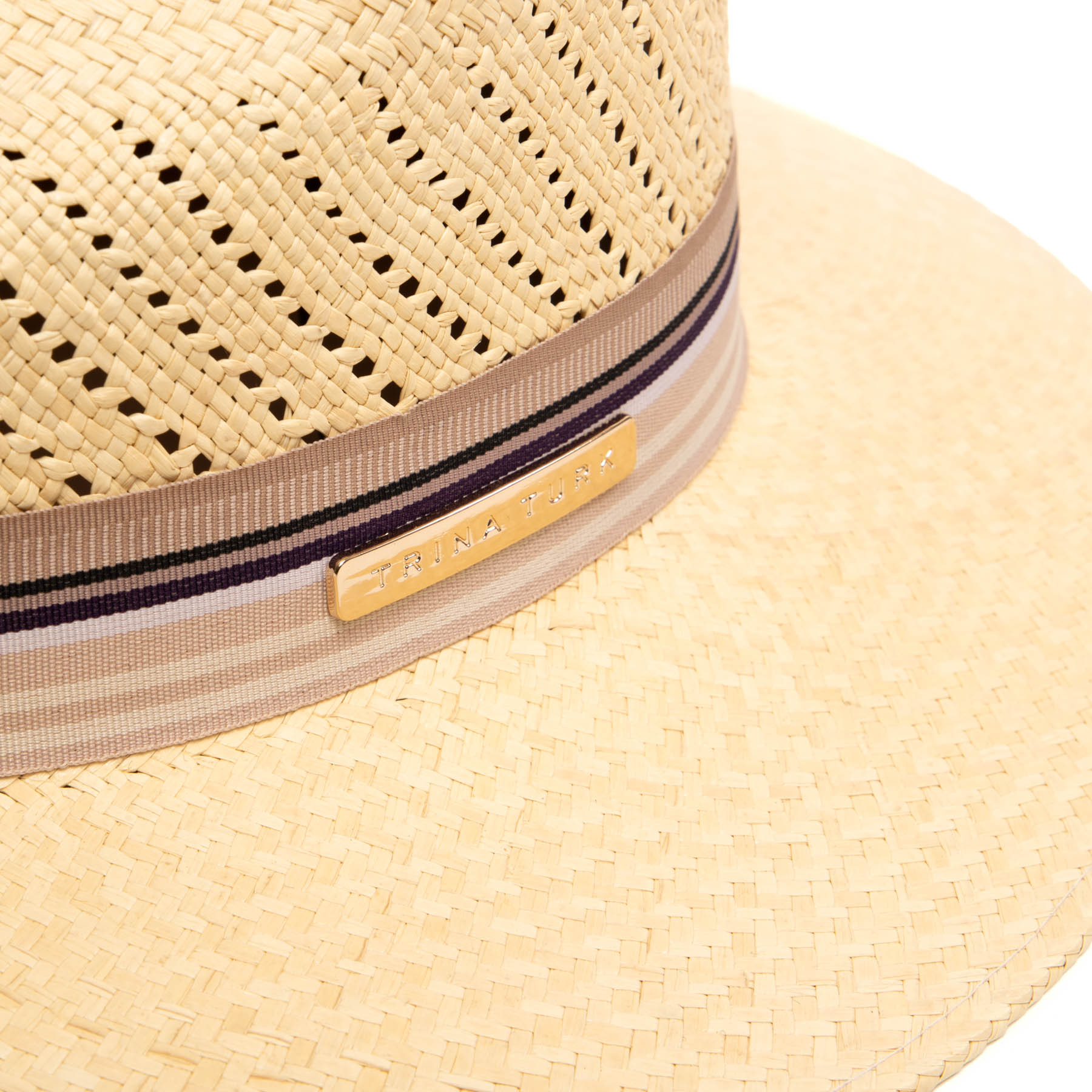 Trina Turk TRT1006 Women's Fedora Hat - Stylish Wide Brim Sun Hat for Outdoor, Beach, and Summer Fashion