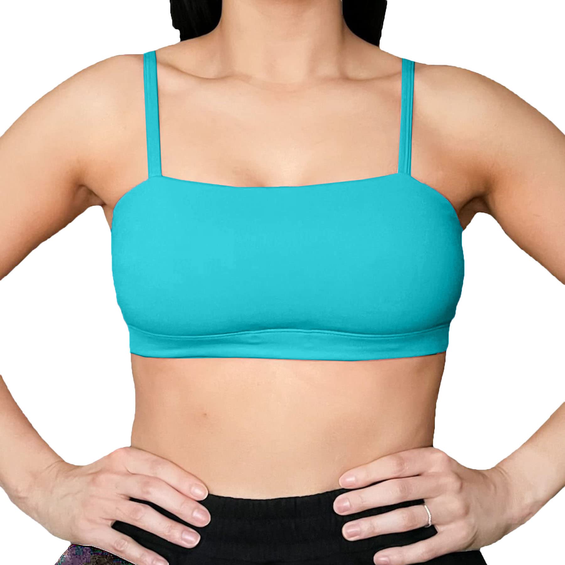 Aoxjox Women's Workout Bandeau Sports Bra - Seamless Yoga Crop Top for Running, Gym & Fitness Training - Breathable Comfort for Active Lifestyles