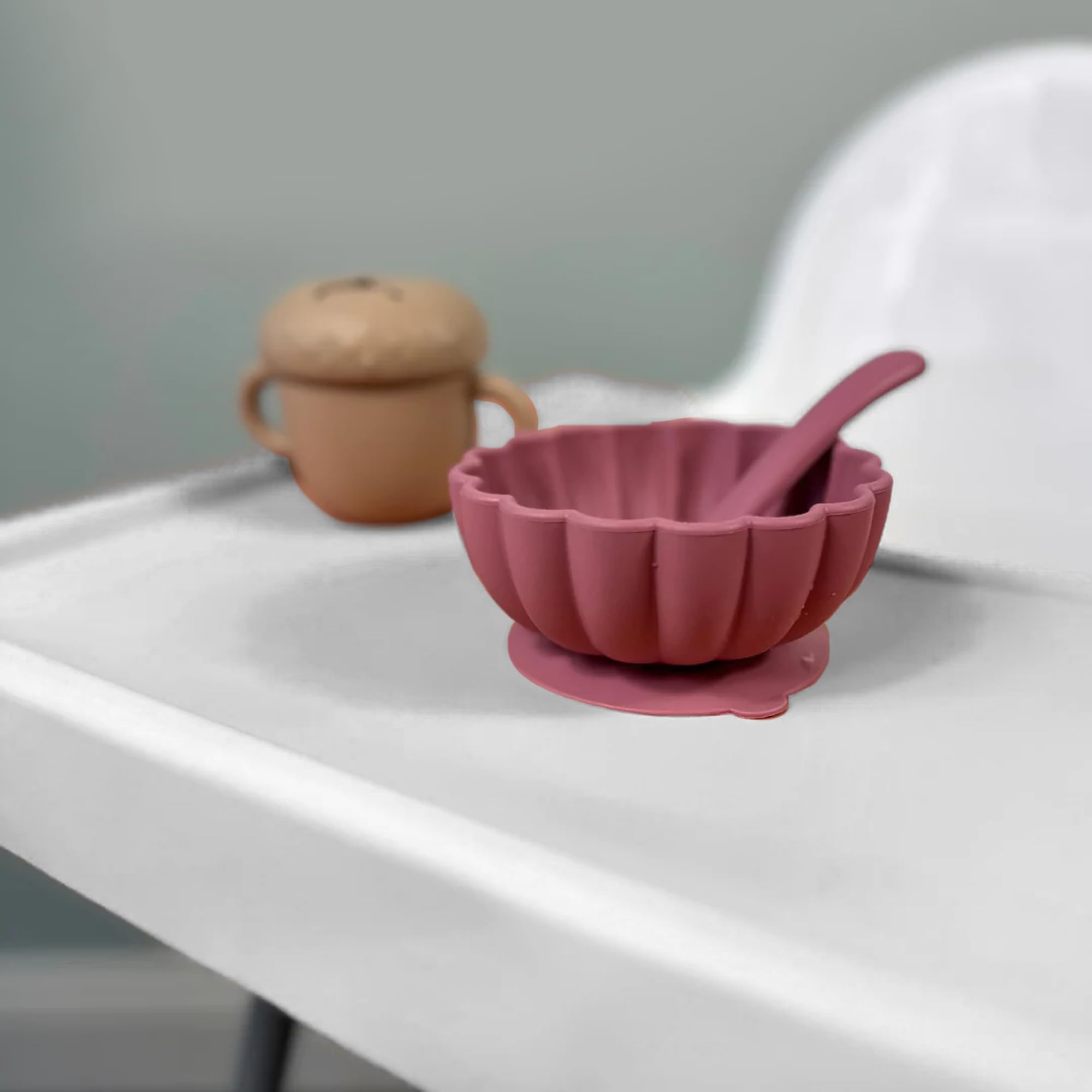 ANTILOP White High Chair Tray - Baby Finger Foods Silicone Placemat | Dishwasher Safe Toddler Feeding Mat for Highchairs | Perfect for Mess-Free Mealtime & Baby-Led Weaning