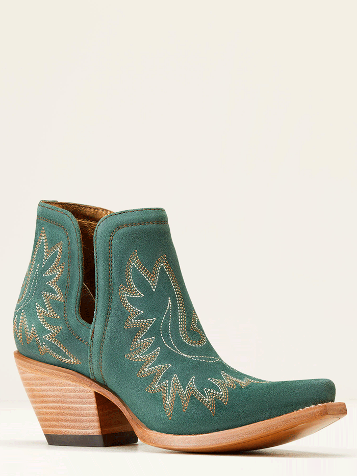 Ariat Women's Dixon Western Boot in Poseidon Suede Green - Comfortable Cowgirl Boots for Riding, Country Dancing & Western Fashion