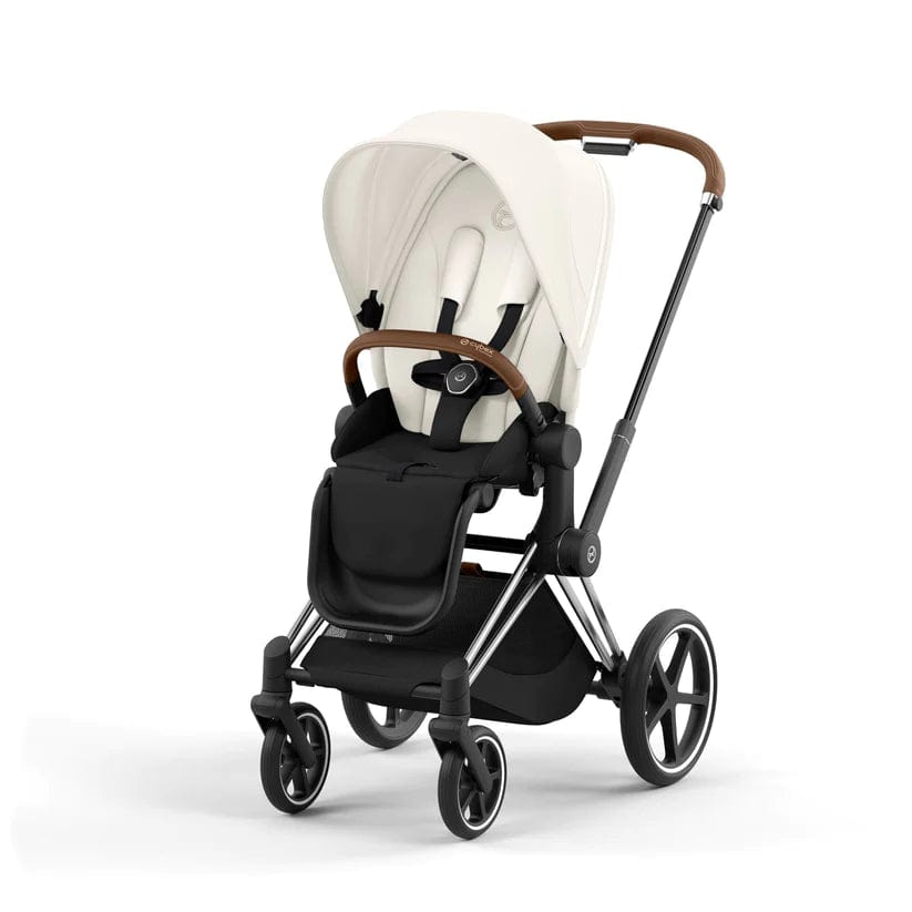 Cybex Priam 4 Complete Stroller - Luxury Chrome/Brown Baby Stroller with All-Wheel Suspension | Perfect for City Walks, Travel & Everyday Use