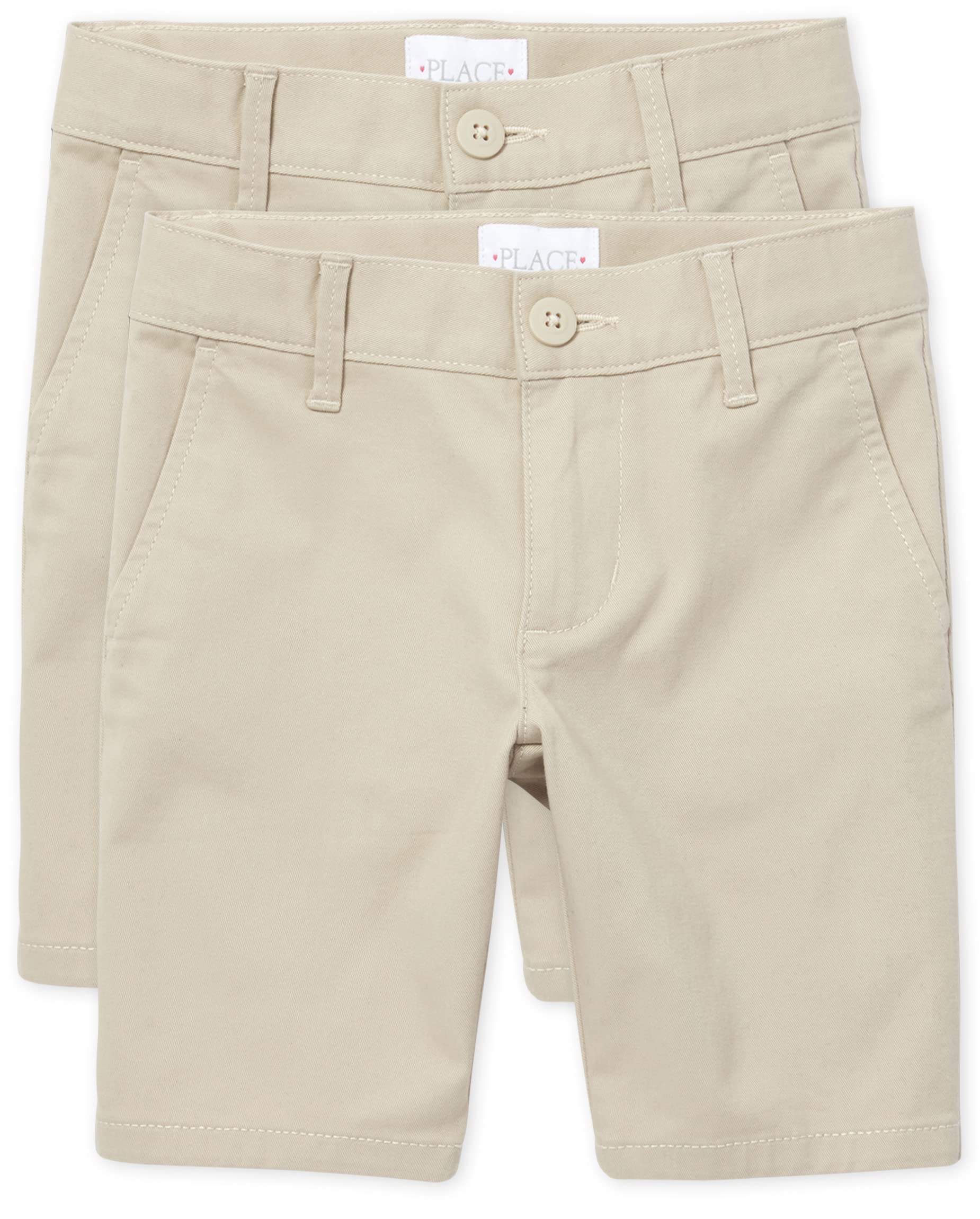 The Children's Place Girls Chino Shorts 2-Pack - Comfortable Cotton Twill Shorts for School, Play & Summer Outfits