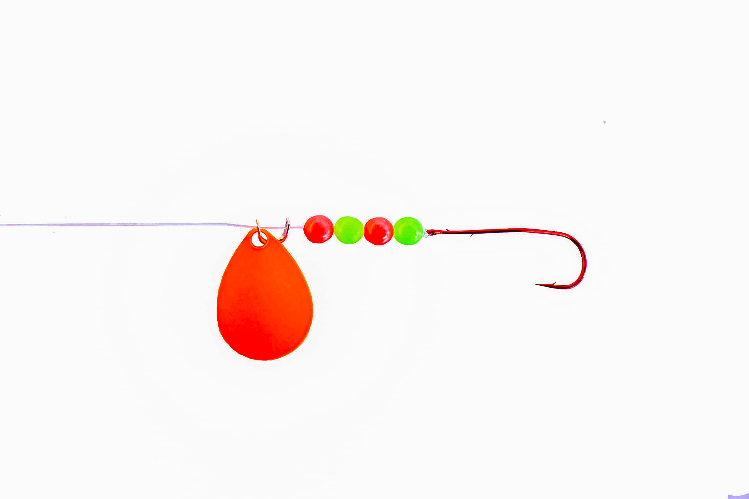 Premium Handmade Fishing Lures - Colorado Blade Crawler Harness with Glow Beads & Slow Death Rig - 48