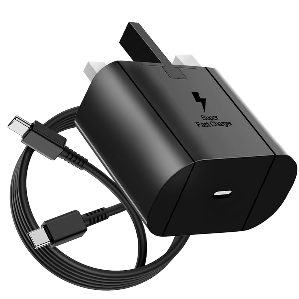 25W Fast Charger for Samsung Galaxy S24/S23/S22/S21/S20/S10 - USB C Wall Plug & 6FT Cable - Quick Charge Compatible with All Type C Devices - Perfect for Home, Office & Travel Charging