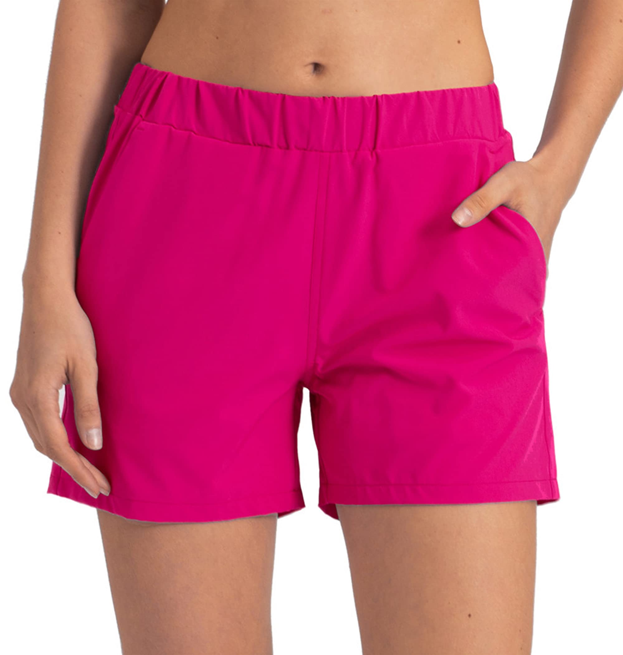 Women's 4'' Lounge Hiking Shorts - Athletic Running Yoga Workout Shorts with Pockets - Comfortable Casual Wear for Outdoor Activities, Gym & Travel