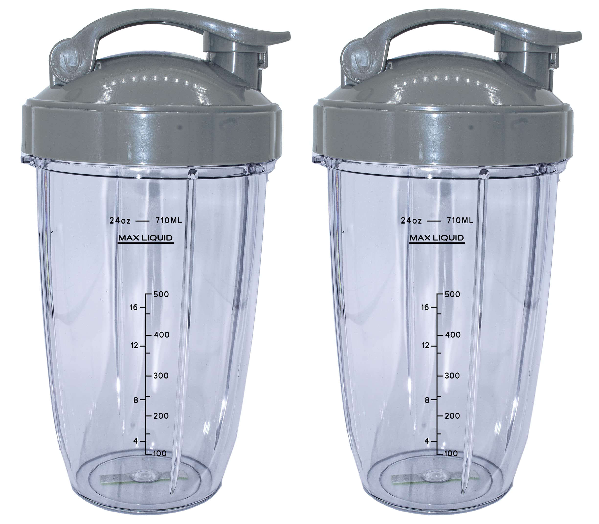 Blendin Replacement Parts for Nutribullet 600 & 900W Blenders - 2 Tall & 2 Flip Top Lids - Perfect for Smoothies, Juicing & Meal Prep at Home