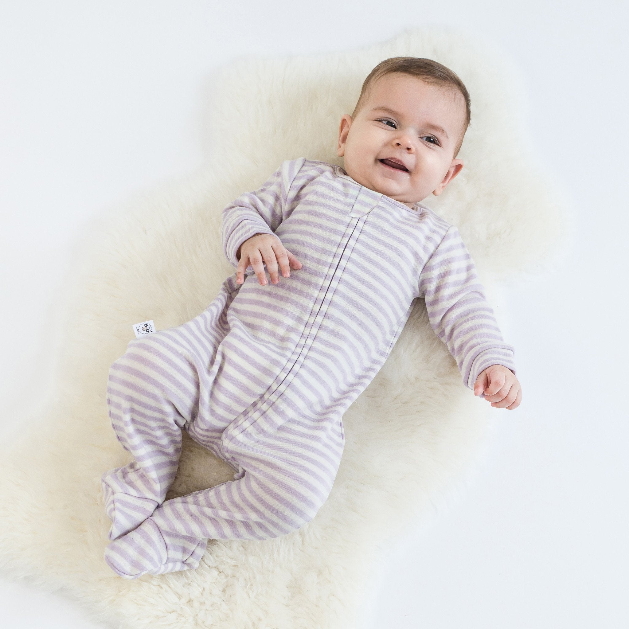 Cozy Merino Wool Footie Pajamas for Women & Kids - Soft Lilac Winter Sleepwear for Cold Nights & Family Matching Outfits