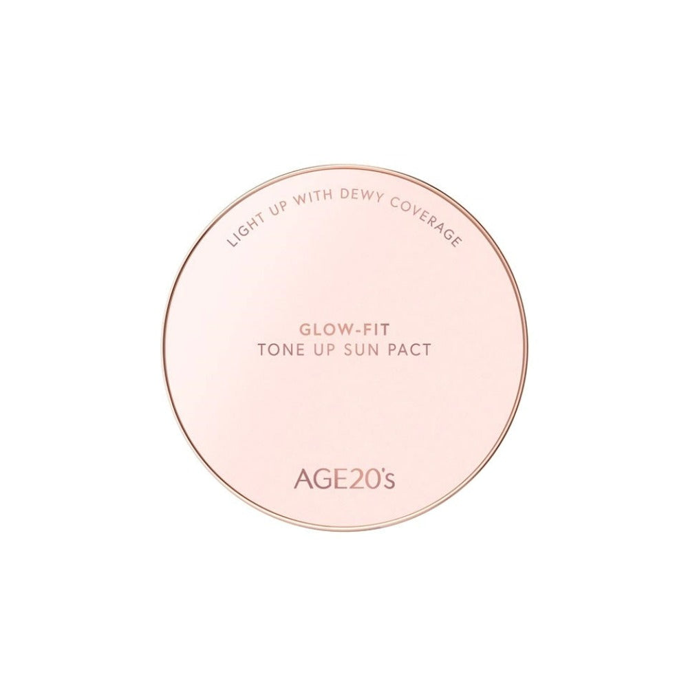 AGE20's Glow Fit Tone Up Sun Pact 12.5g SPF50+ PA+++ - Korean BB Cream with Sunscreen for Daily UV Protection & Natural Makeup Look - Perfect for Work, Travel & Everyday Use
