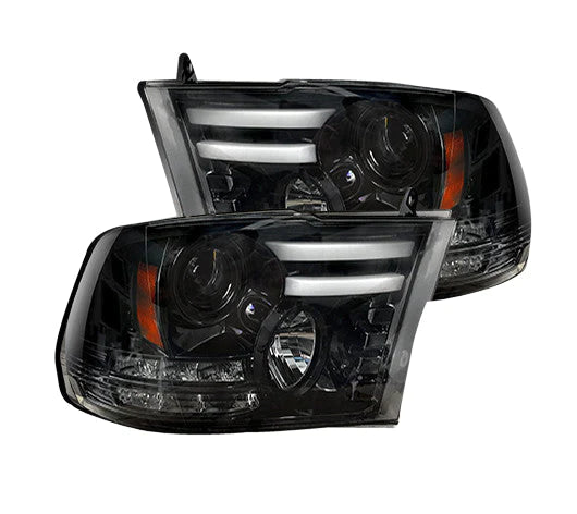 Dodge RAM 2500/3500 (2015-2018) Projector Headlights with OLED DRL & LED Turn Signals - Smoked/Black Housing - Upgrade for Night Driving & Off-Road Adventures