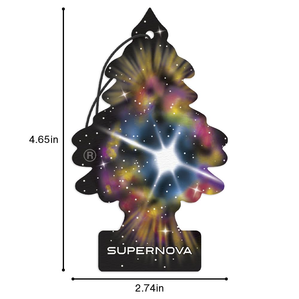 LITTLE TREES Air Fresheners for Car & Home - 24 Pack Long Lasting Hanging Tree Fresheners in Supernova Scent | Perfect for Vehicles, Offices, and Small Spaces