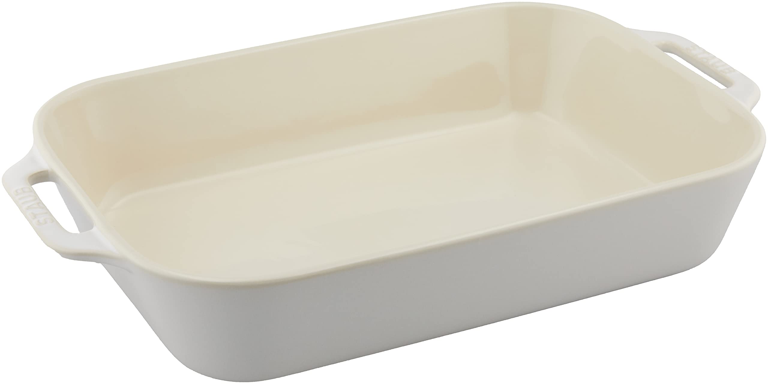 Staub 40511-887 Rectangular Ceramic Gratin Dish - Ivory, 13.4 x 9.4 inches (34 x 24 cm) - Oven & Microwave Safe - Perfect for Baking, Roasting & Serving Casseroles, Lasagna & Desserts