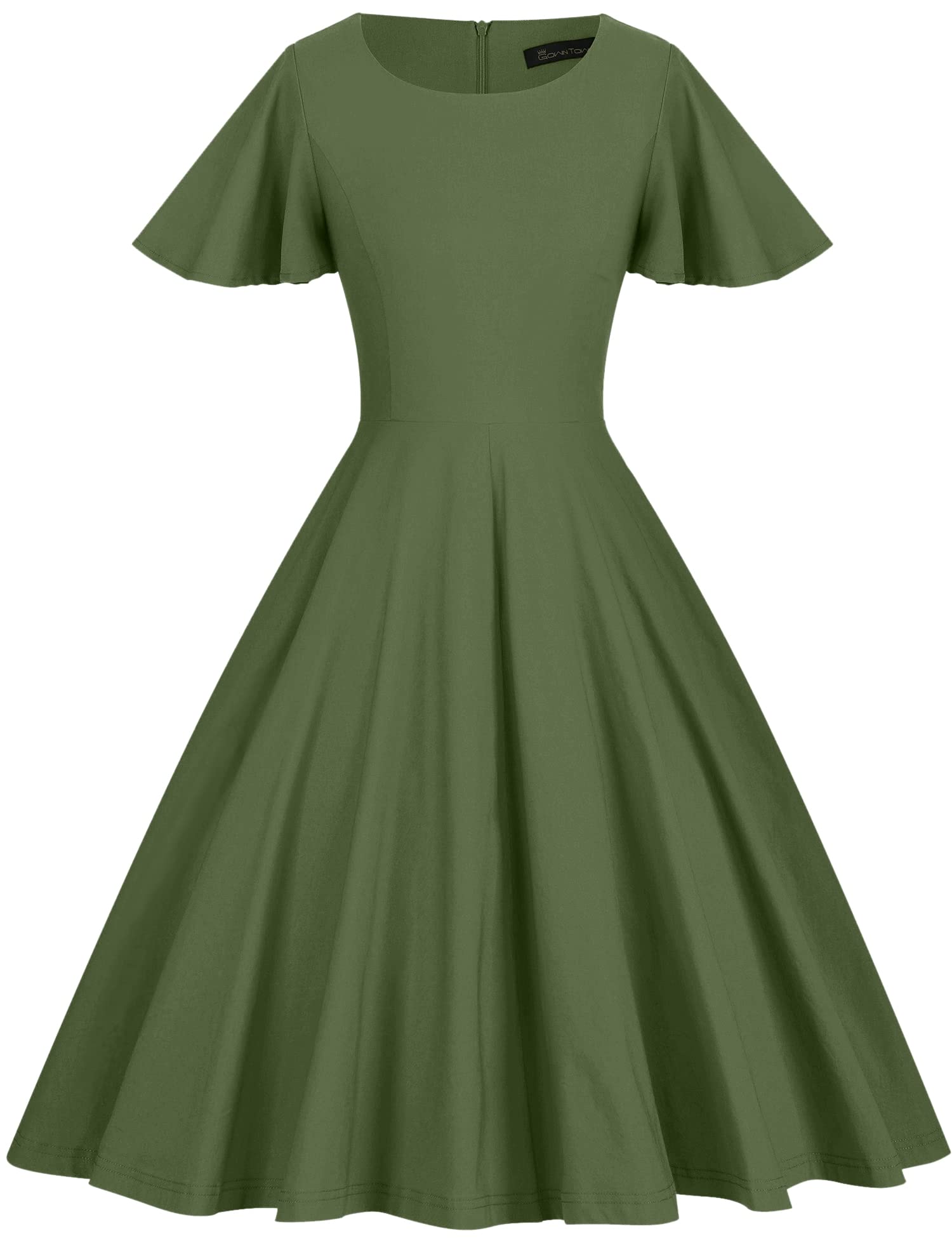 Vintage 1950s Swing Dress with Butterfly Sleeves - Stretchy Retro Rockabilly Dress by GownTown | Perfect for Cocktail Parties, Weddings & Pin-Up Photo Shoots