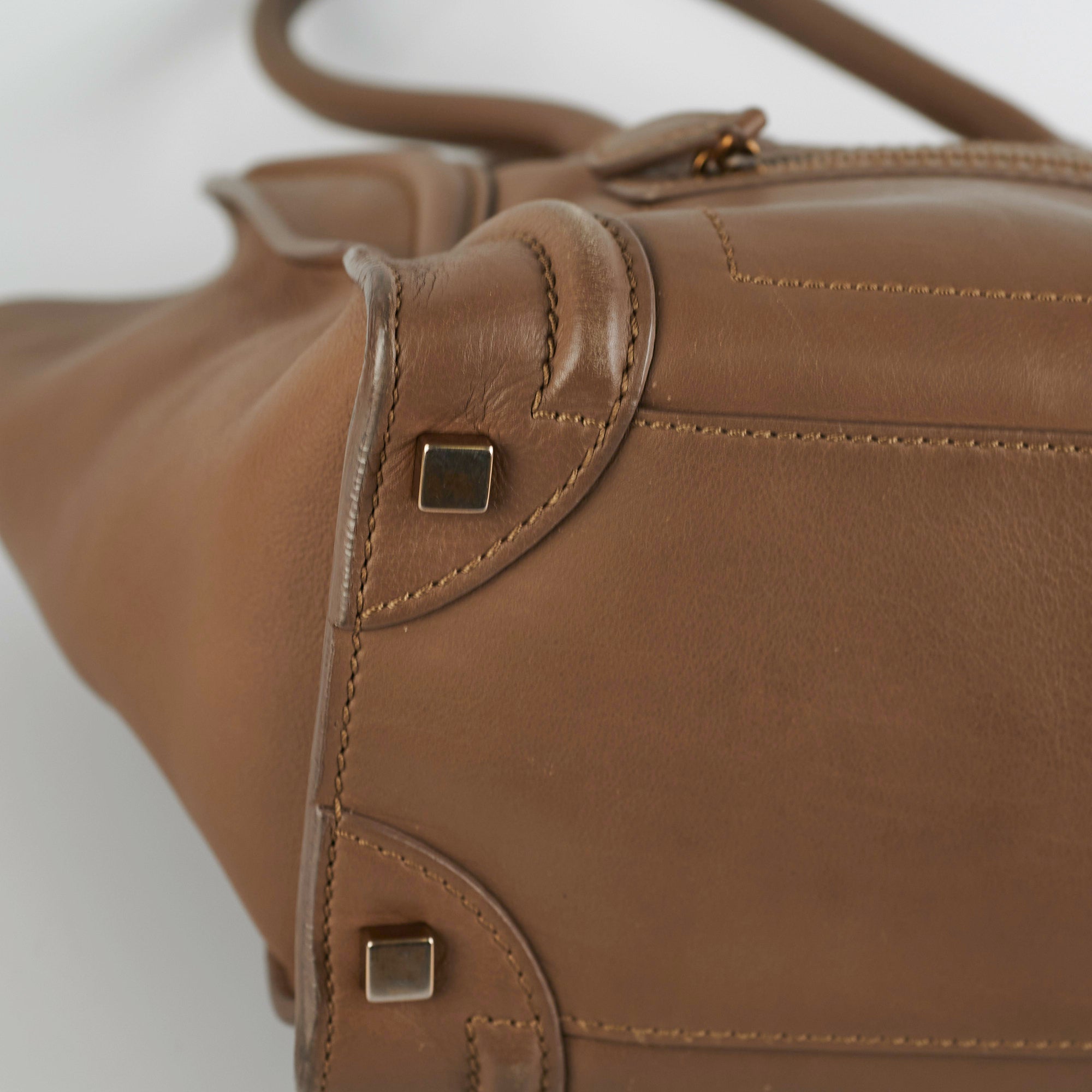 Celine Micro Luggage Taupe Tote Bag - Premium Leather Handbag for Women | Perfect for Work, Travel & Everyday Use