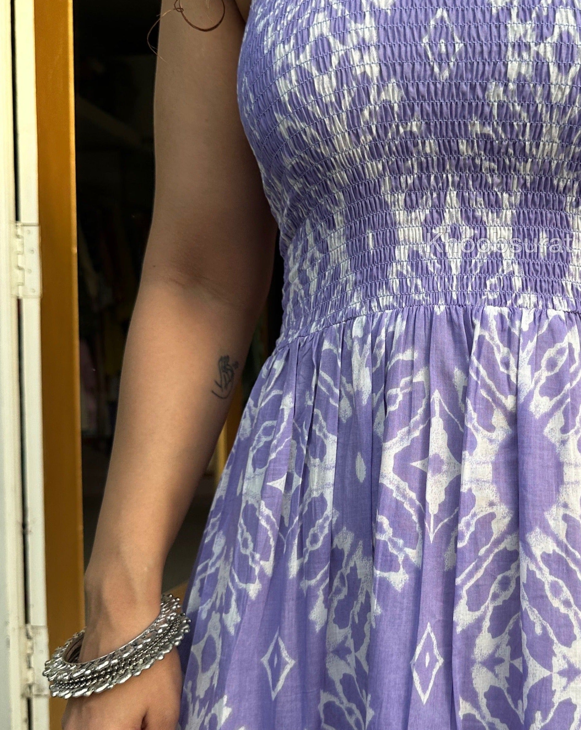 Elegant Purple Cotton Tiered Maxi Dress for Women - Boho Summer Beach Dress for Vacation, Party & Casual Wear