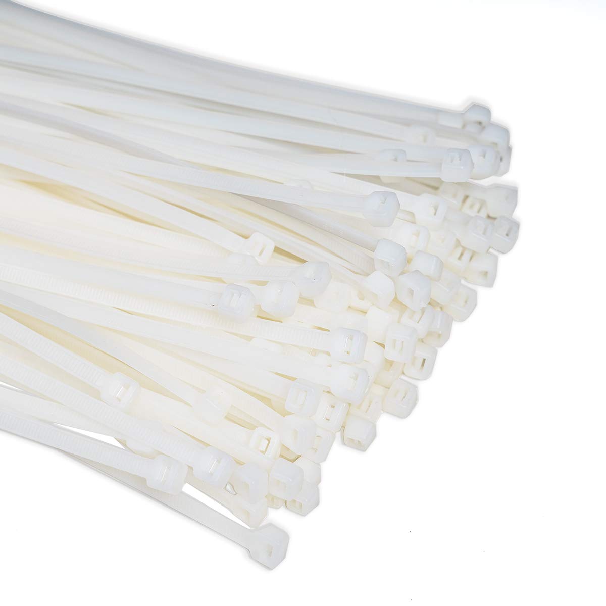 100-Pack White Cable Ties 430x4.8mm | 51lbs Tensile Strength | Chemical Resistant Zip Ties for Indoor/Outdoor Use | Professional Cable Management for Wires, Hoses & DIY Projects