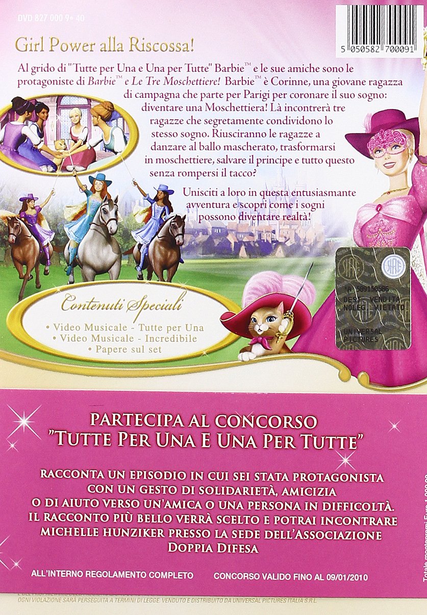 Barbie and The Three Musketeers - Classic Adventure Doll Playset for Kids | Perfect for Role-Playing, Storytelling & Birthday Gifts | Great for Pretend Play, Collectors & Disney Fans