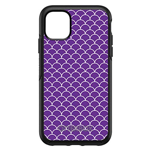 Purple White Scalloped Pattern On Black Case