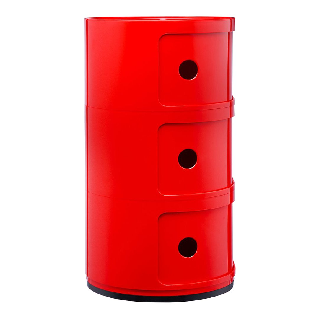 Componibili Round 3-Door Storage Tower - Modern Modular Organizer for Bedroom, Living Room & Office - Space-Saving Furniture Solution