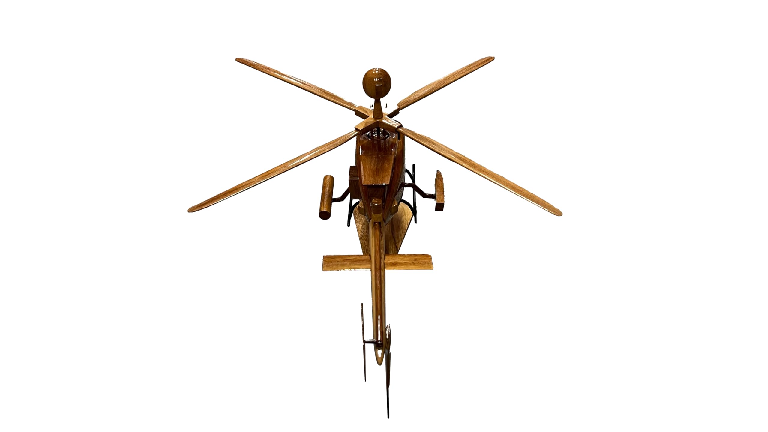 OH58 Kiowa Helicopter Model - Handcrafted Mahogany Wood Desktop Display - Perfect for Military Collectors, Office Decor & Aviation Enthusiasts