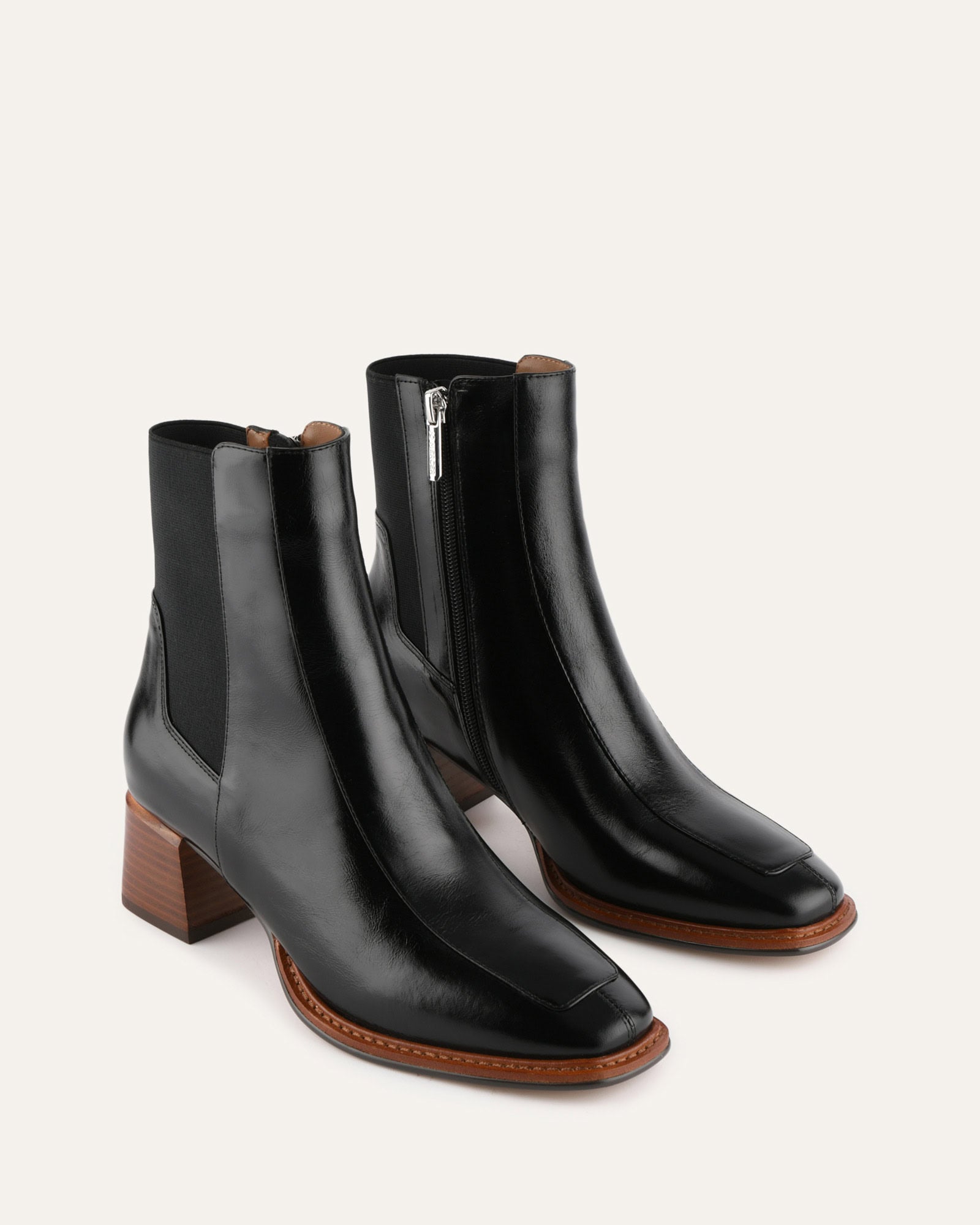 DARLA Black Leather Mid Ankle Boots for Women - Stylish & Comfortable Footwear for Casual Outings, Work & Fall Fashion