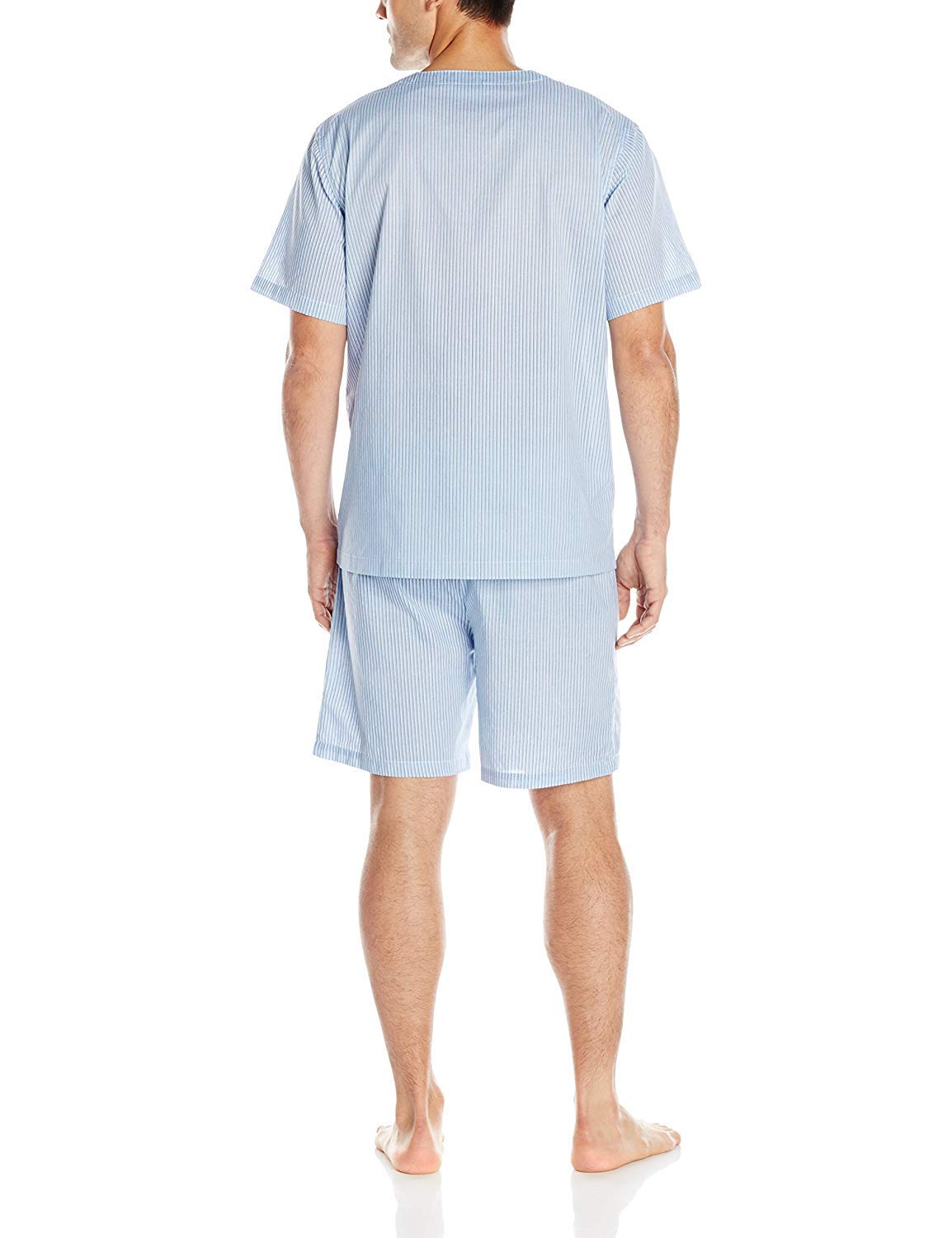 Fruit of the Loom Men's Comfortable Broadcloth Short Sleeve Pajama Set - Soft Sleepwear for Relaxing at Home & Lounging