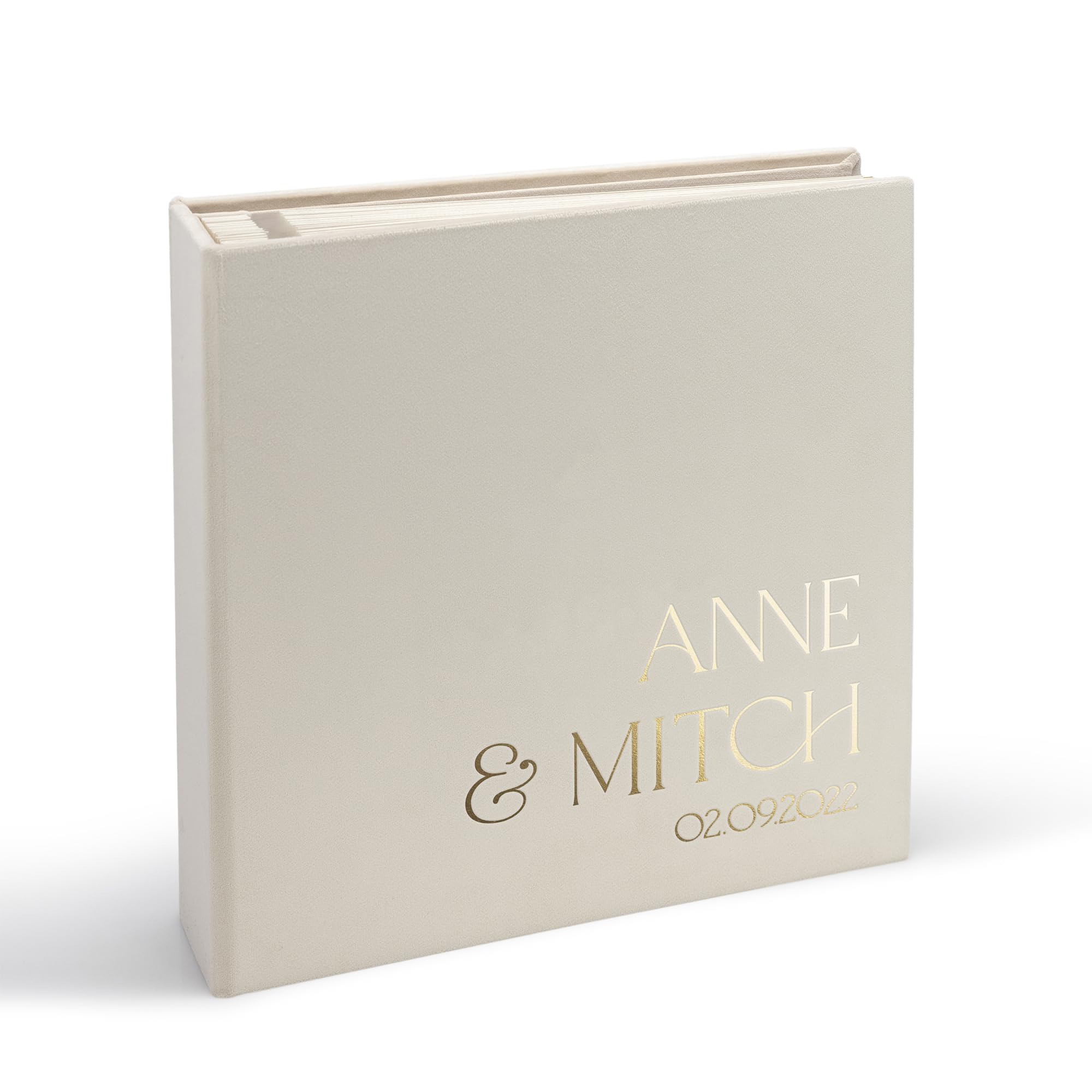 Luxury Velvet Wedding Photo Album - Personalized Self-Adhesive Scrapbook for Anniversaries, Family Memories & Travel Photos | Magnetic Page Photo Book for Bridal Showers, Baby Showers & Gift Giving