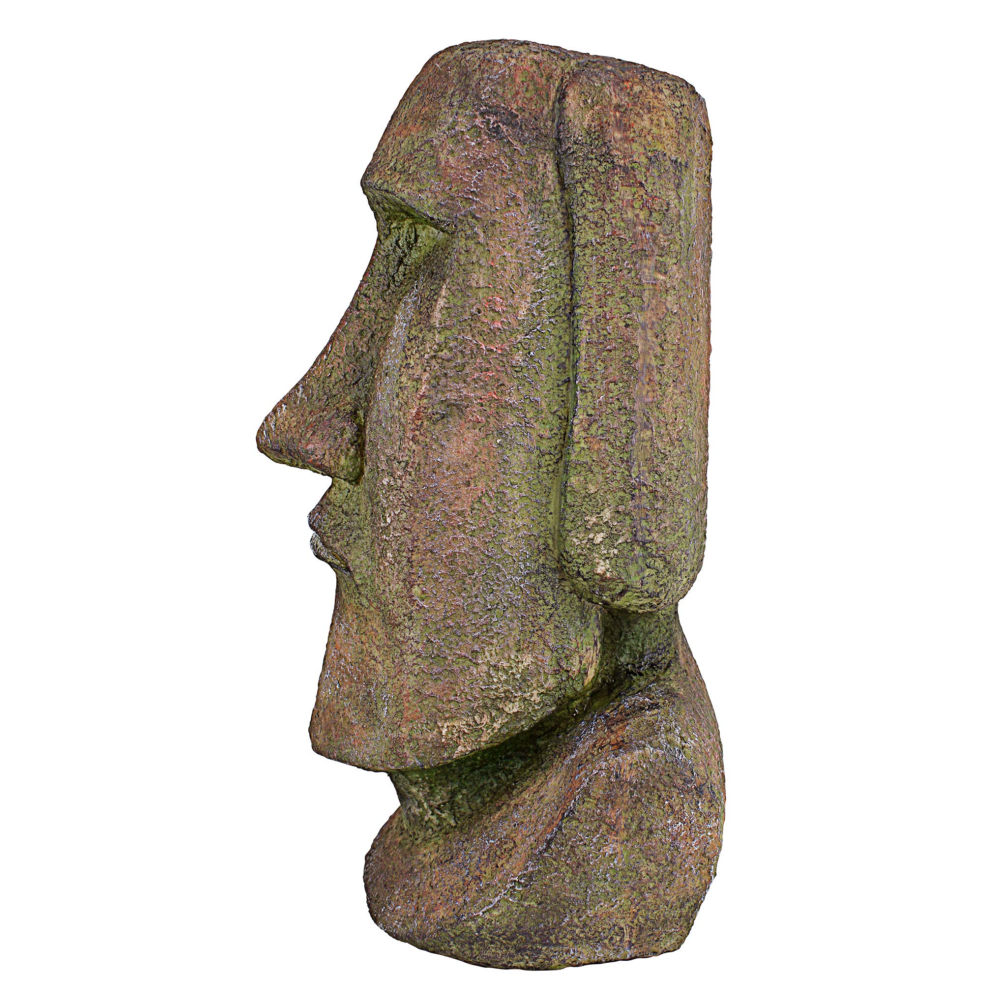 Design Toscano Grey Stone Medium Easter Island Moai Head Statue - Polynesian Decor, Garden Sculpture, Home & Office Decoration