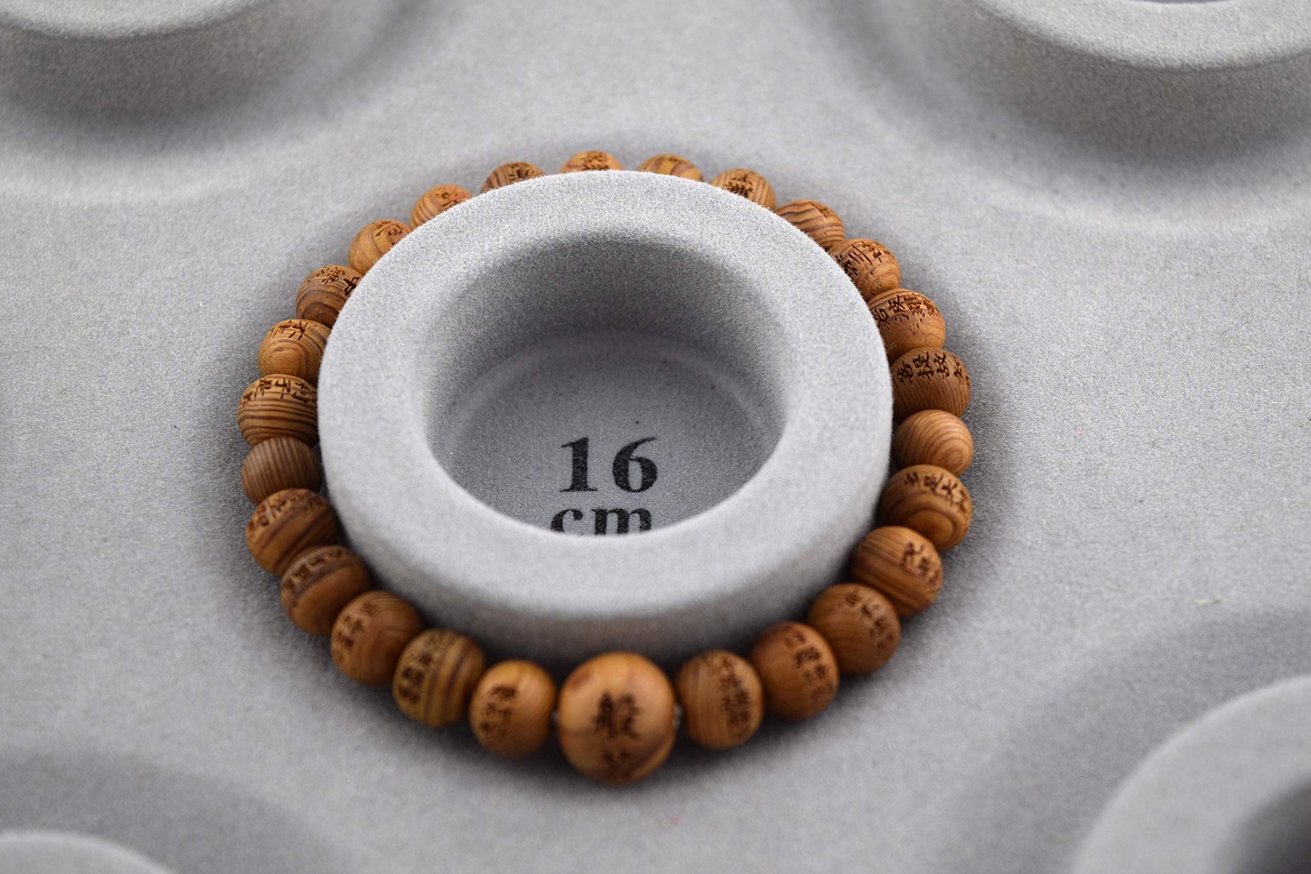 Handmade Japanese Yakusugi Cedar Wood Heart Sutra Beaded Bracelet - Elastic Zen Mala Prayer Beads for Men & Women - Rare Kyoto Juzu Dhyana Meditation Gift (UDA108) - Perfect for Yoga, Mindfulness & Spiritual Practice