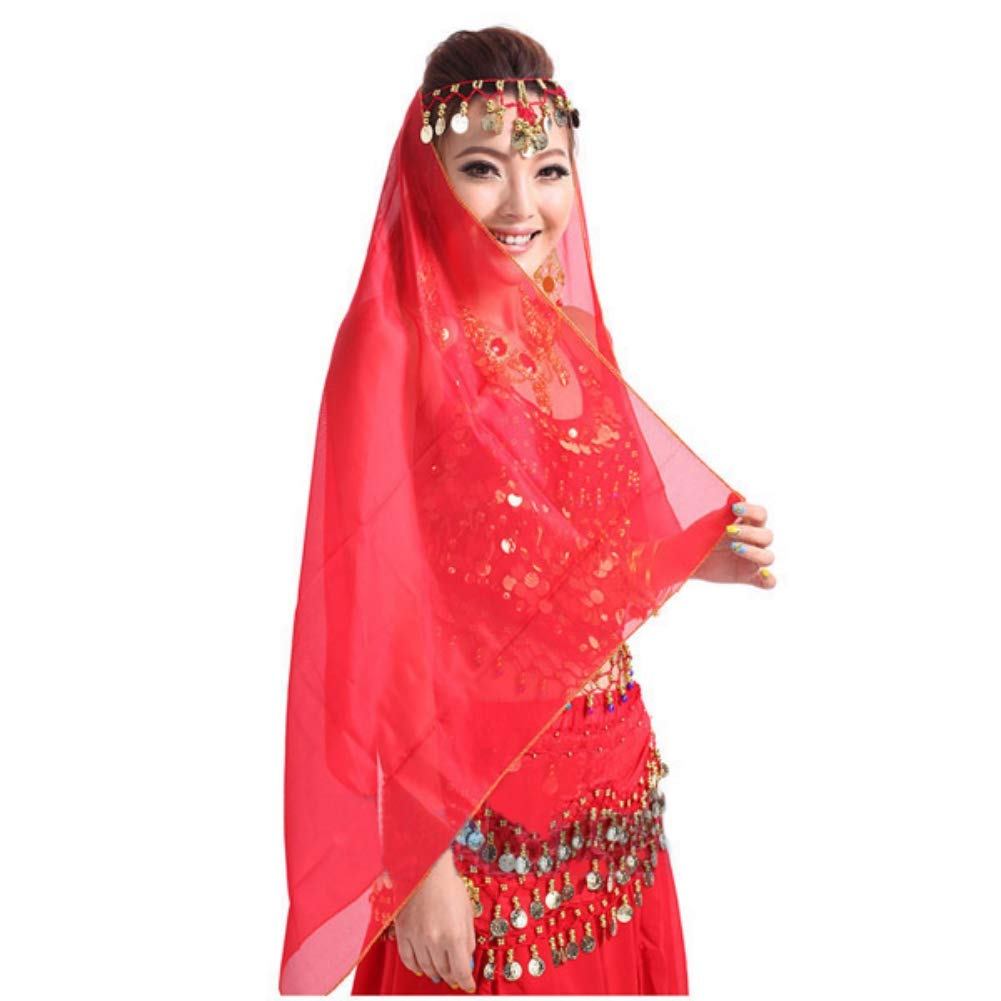Elegant Chiffon Belly Dance Veil - Women's Face Cover Scarf, Headpiece & Shawl for Performances, Costumes and Special Occasions