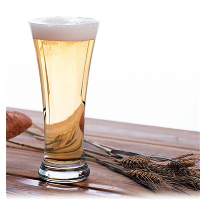 Premium Juice & Beer Glass Set - 6 Pcs 350ml Heavy Base Pilsner Highball Bar Glasses for Water, Juice, Beer, Wine & Cocktails | Crystal Clear Drinking Glasses | Perfect for Home Bars, Parties & Restaurants