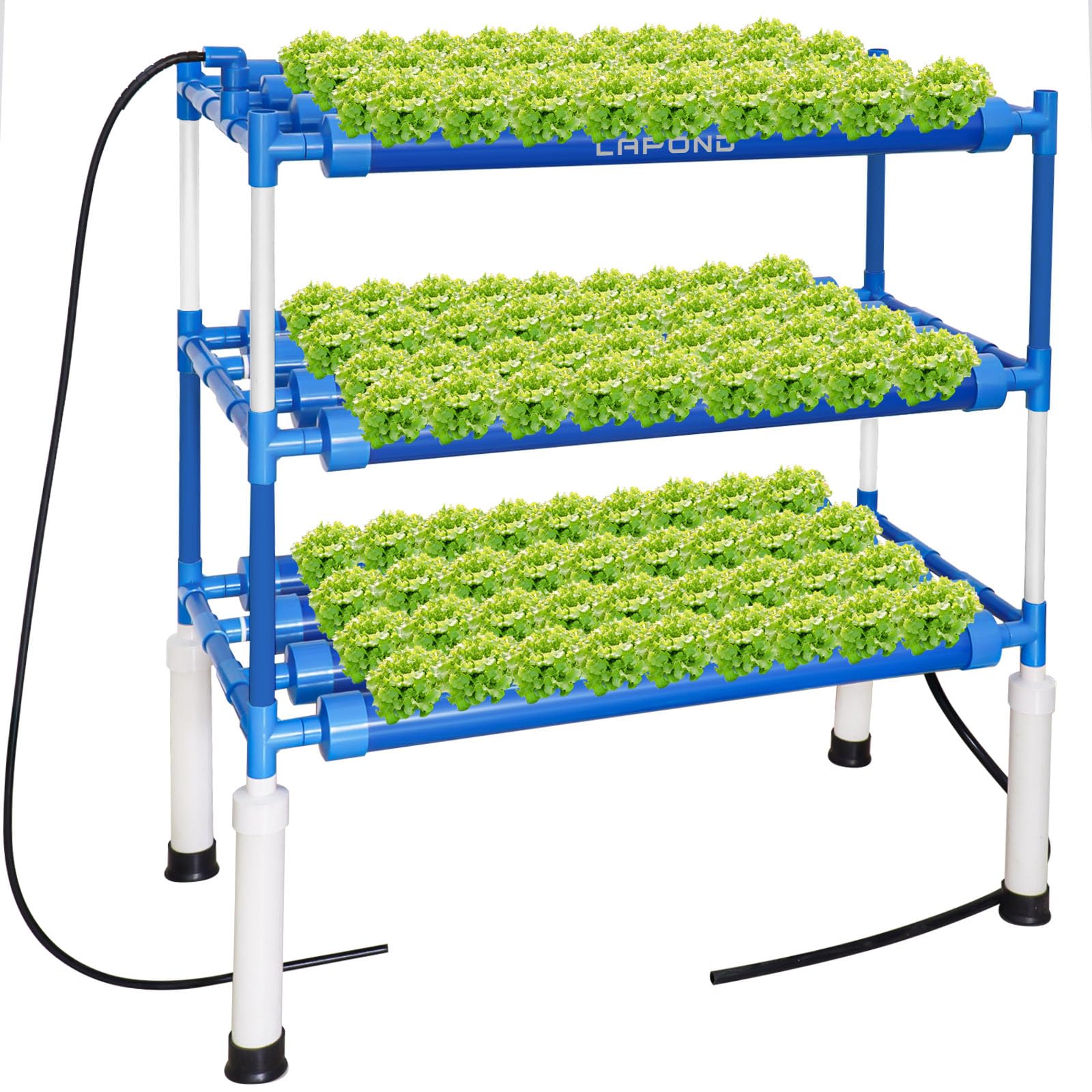 **108-Site 3-Layer Hydroponic Growing System Kit - Food-Grade PVC-U Pipes for Leafy Vegetables, Fruits & Herbs | Indoor Gardening, Urban Farming, Homegrown Produce (Deluxe Version)**