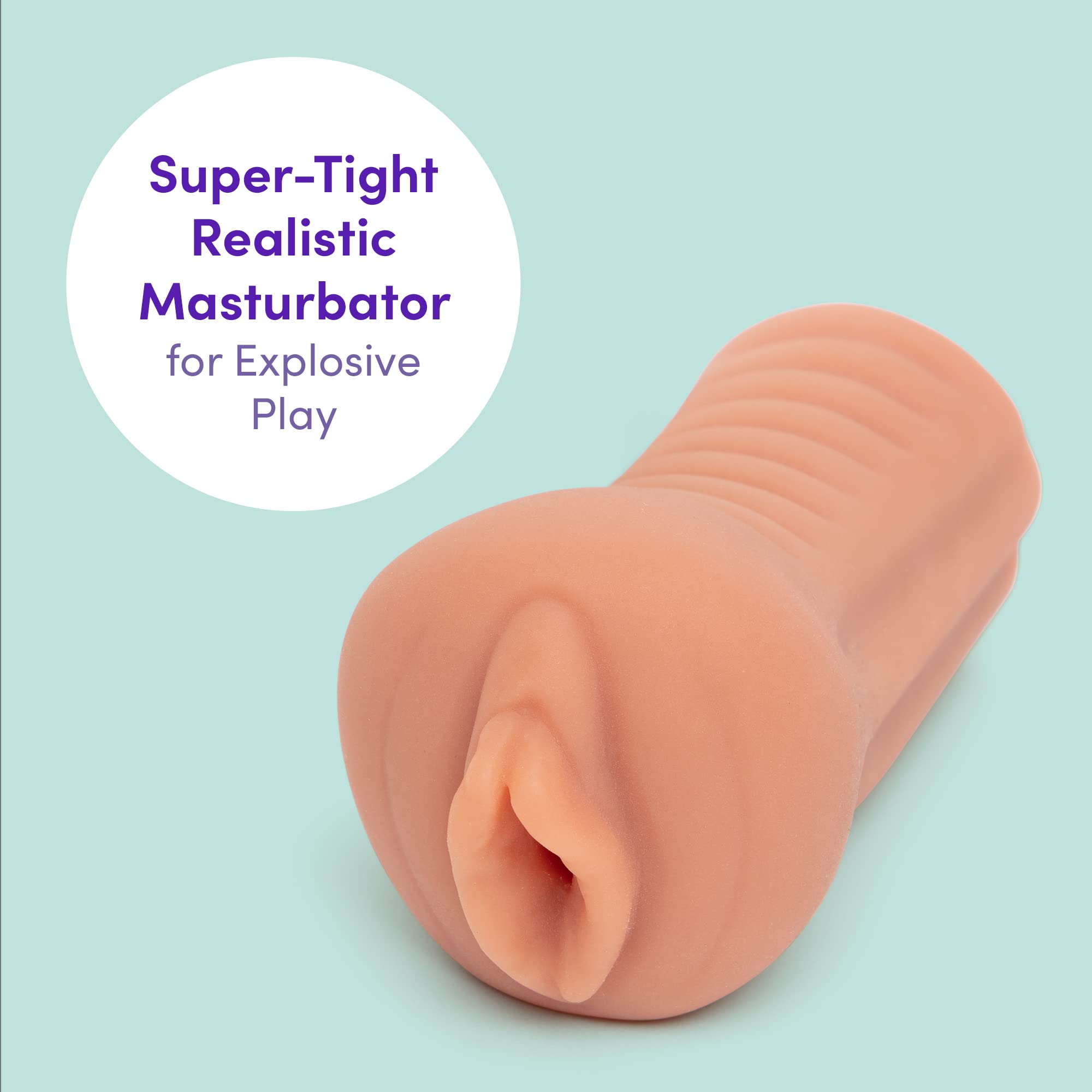 Lovehoney Thrust Pro Mini Carina Male Masturbator - 5 Inch Realistic Tight Vagina Sex Toy with Textured Canal & Waterproof Design - Compatible with Vibrators for Enhanced Pleasure - Perfect for Solo Play, Travel & Discreet Storage - 200g Flesh Tan Male Masturbation Toy
