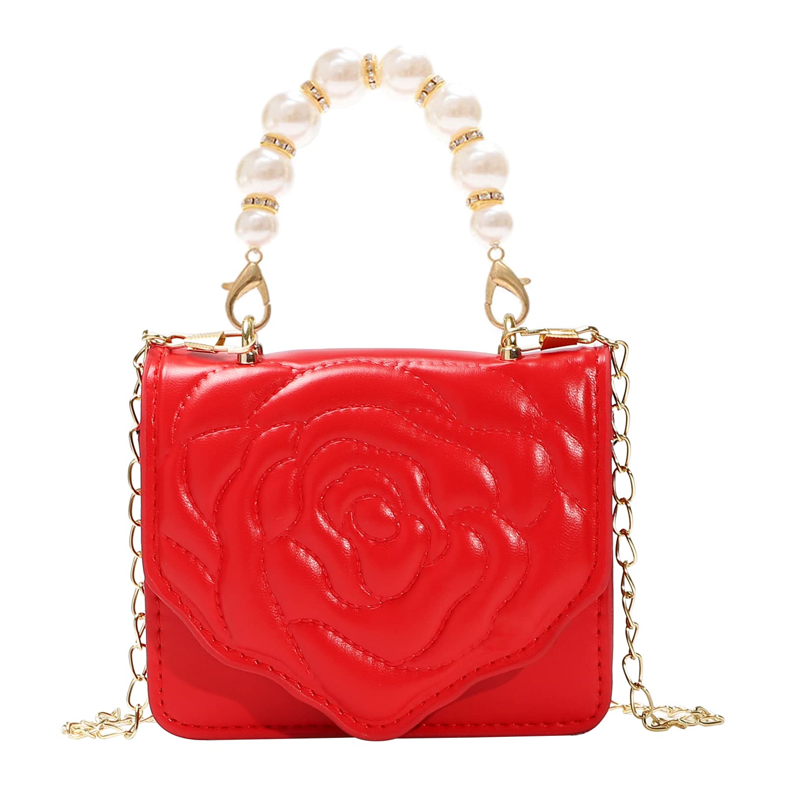SOTOGO Cute Little Girls Crossbody Purse - Princess Handbag for Toddlers & Kids with Mini Chain - Perfect for Birthday Gifts, Dress-Up Play & Daily Use