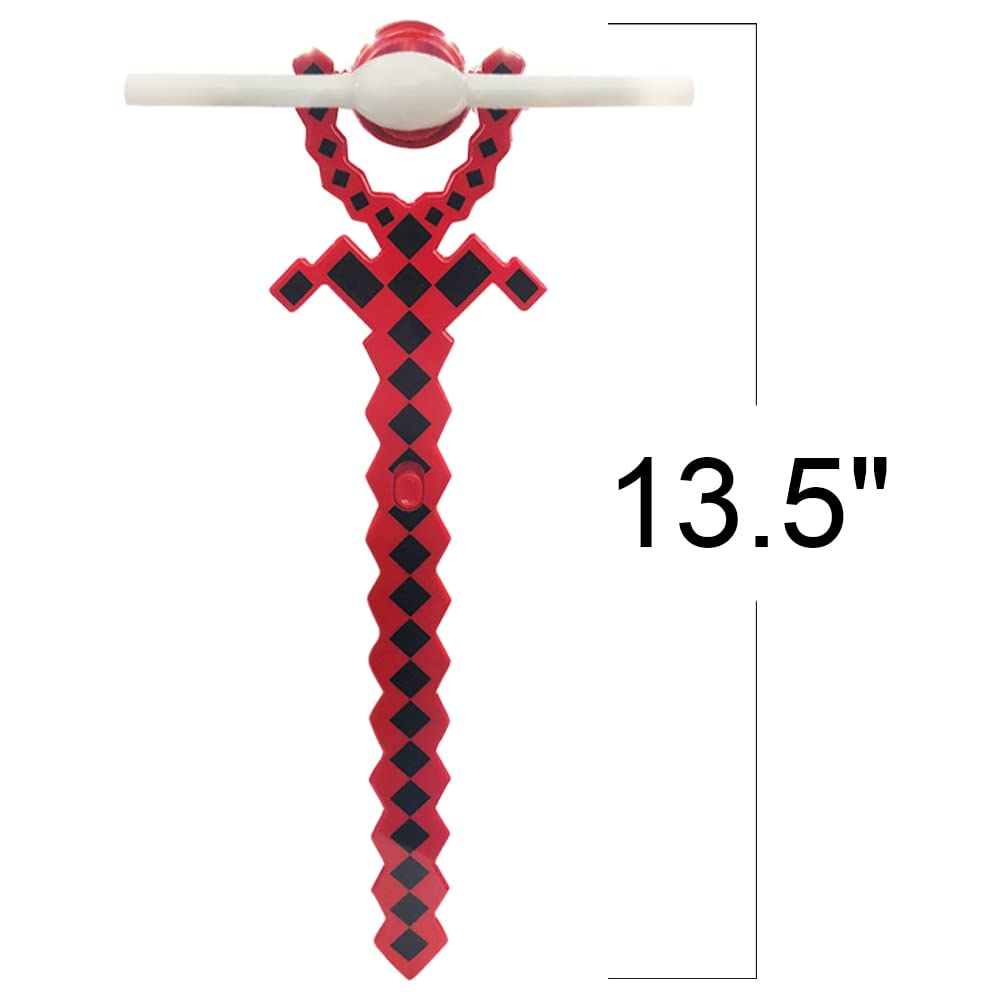 ArtCreativity 13.5 Inch LED Light Up Swivel Spinning Pixel Wand - Kids Light Up Toy with Batteries Included | Fun Birthday Gift for Boys & Girls, Carnival Prize, Party Favor | Perfect for Night Play, Outdoor Events & Glow Dance Parties