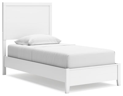 Binterglen Twin Panel Bed Frame - Sturdy Wooden Platform Bed with Headboard & Footboard, Modern Minimalist Design for Small Spaces - Perfect for Kids Rooms, Guest Bedrooms & Dormitories