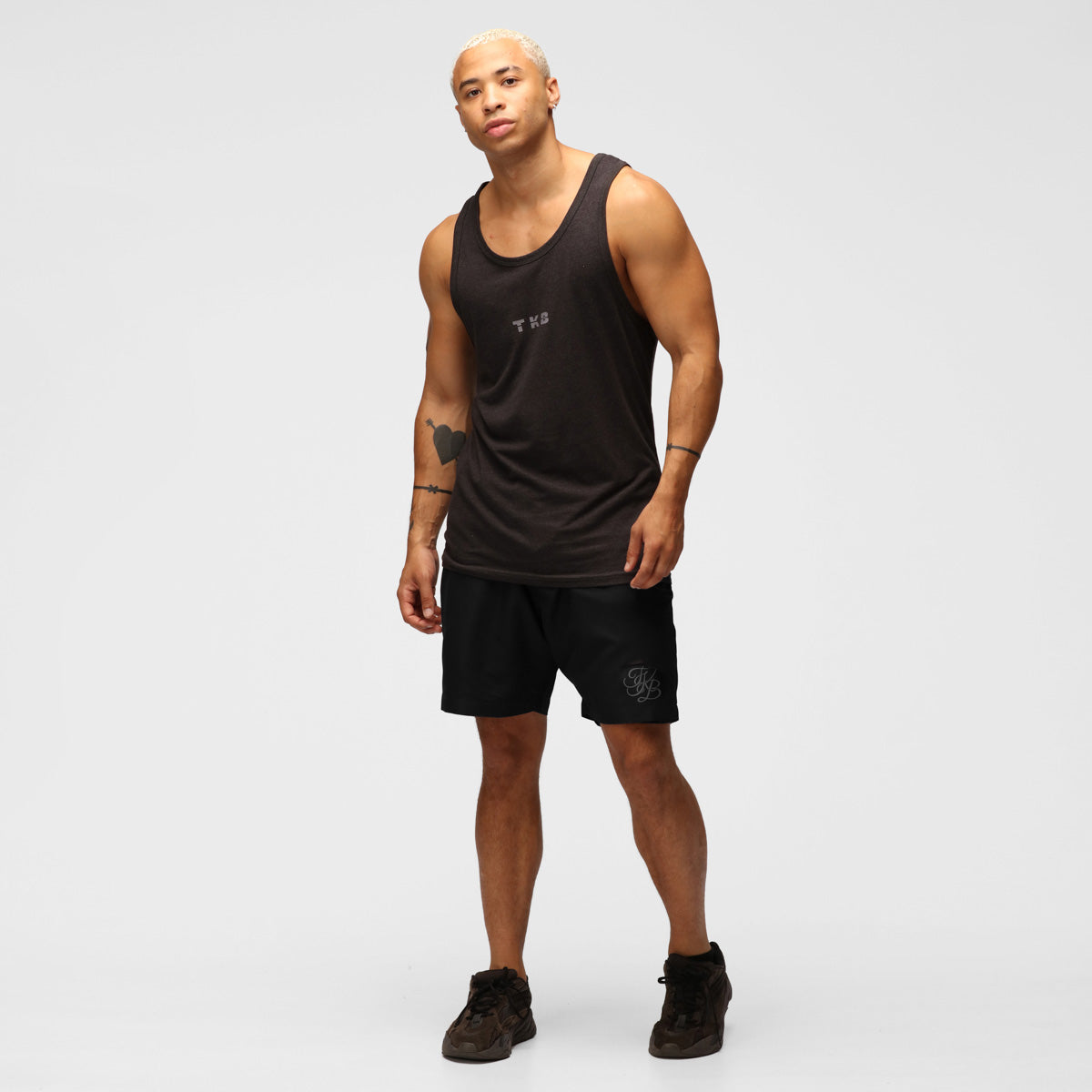 TKB Men's Heather Black Tri-Blend Vest - Lightweight Comfort for Casual Wear & Outdoor Activities