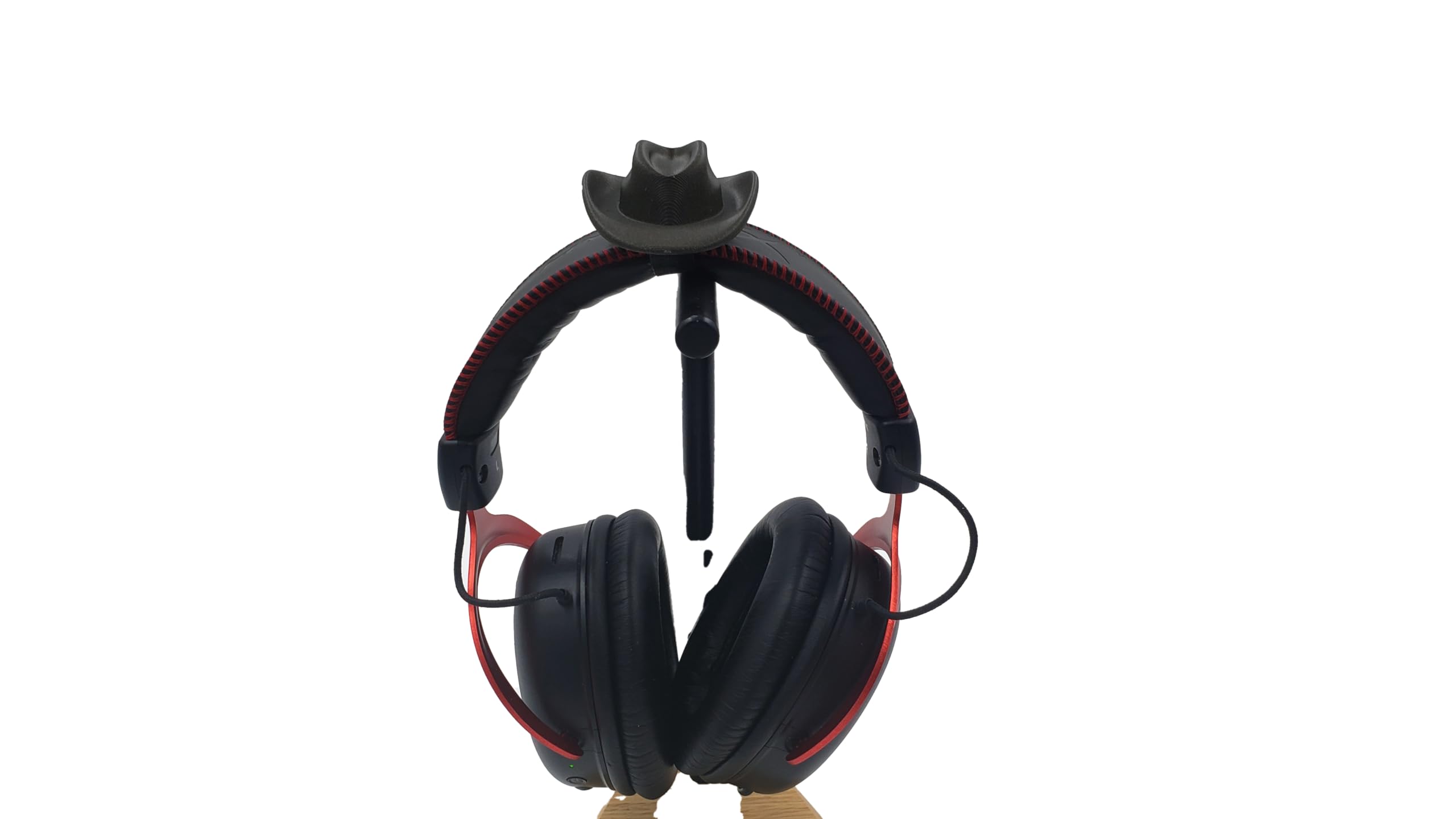 Wood Black Cowboy Hat Attachment for Gaming & Streaming Headsets - Perfect for Cosplay, Live Streaming Props & Gamer Gifts (Size S) - Ideal for Twitch Streamers, YouTube Content Creators & Western-Themed Events