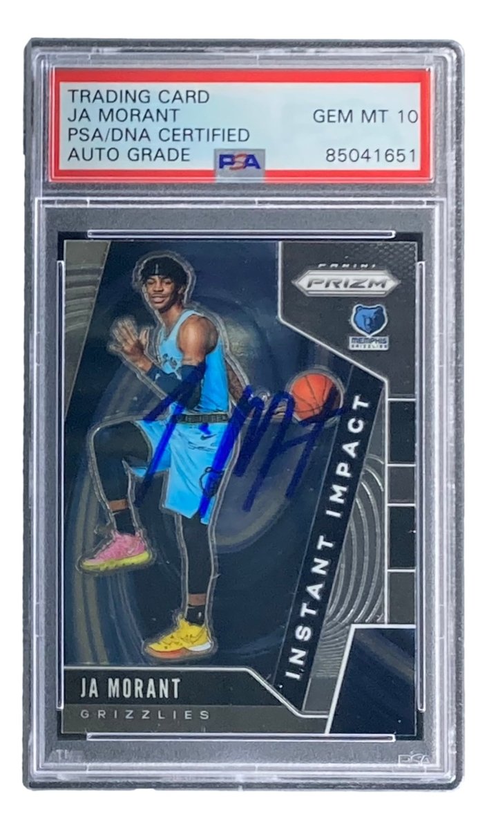 Ja Morant Autographed 2019-20 Panini Prizm #12 Memphis Grizzlies Rookie Card PSA/DNA Gem Mint 10 - Perfect for NBA Collectors, Sports Memorabilia Enthusiasts & Investment