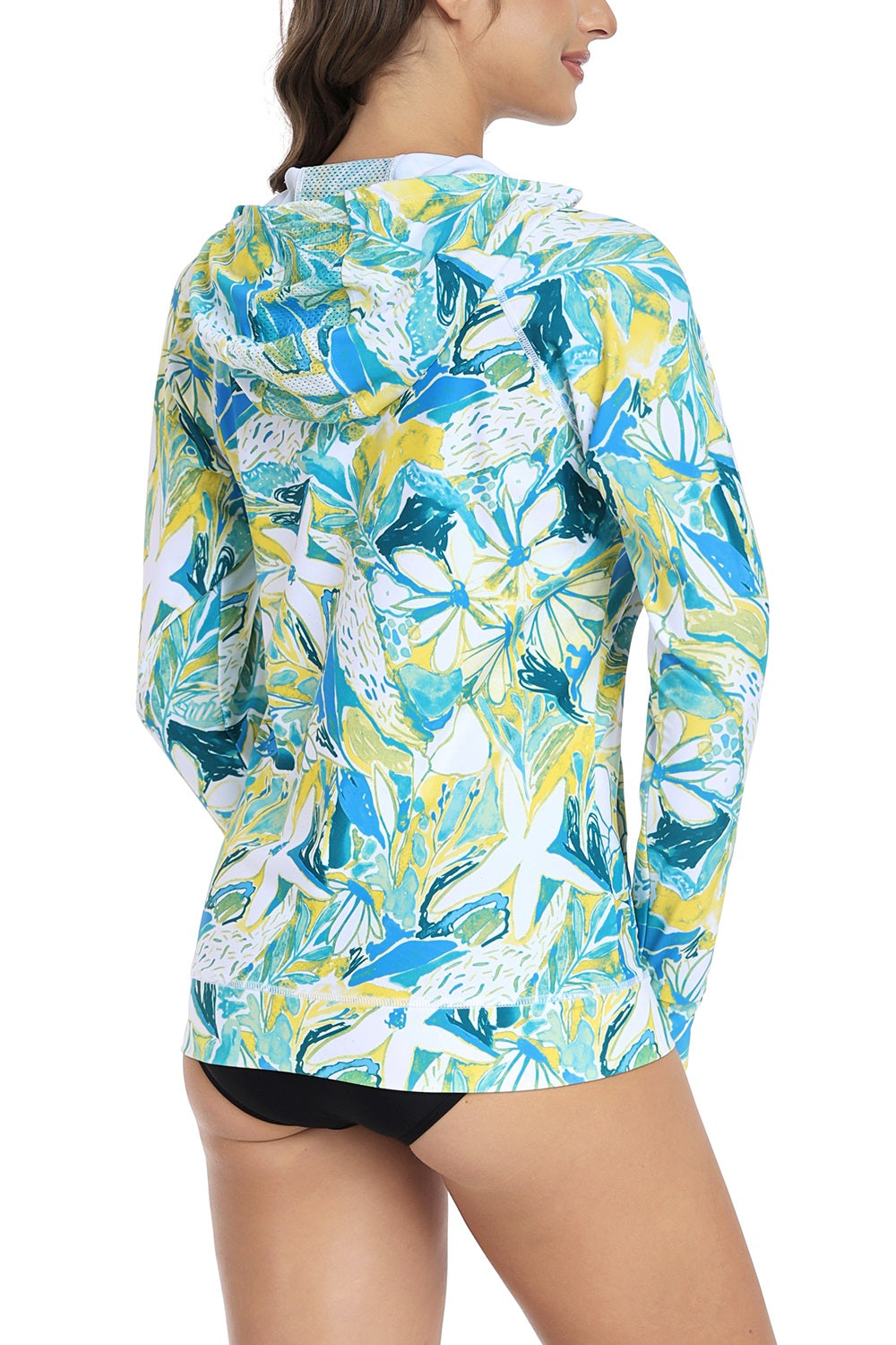 Axesea Men's UPF 50+ Hooded Rash Guard with Front Zipper - Sun Protection Swim Shirt for Surfing, Swimming & Outdoor Activities