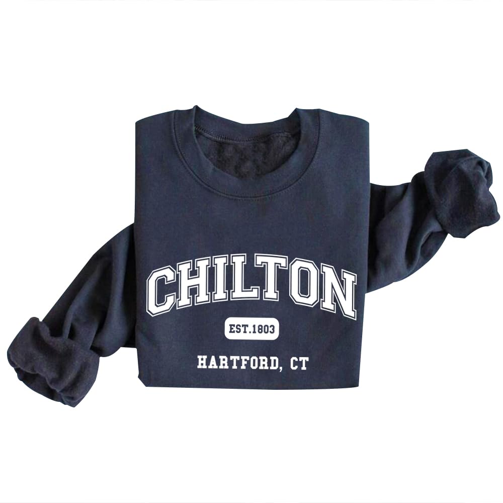 DIOMMELL Chilton Hartford Preppy Sweatshirt | Stars Hollow Sweatshirt | Gilmore Girls Merchandise Gifts | Casual Wear for TV Show Fans & College Style Outfits