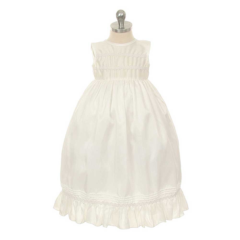 White Rosebud Baptism Bonnet Dress for Toddler Girls 4T - Perfect for Christenings, First Communions & Special Occasions